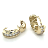 kleine gouden oorringen met zirkonia 12mm - 600584 kleine gouden oorringen met zirkonia 12mm - 600584