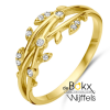 geel gouden ring met zirkonia maat 50 blaadjes - 600598 geel gouden ring met zirkonia maat 50 blaadjes - 600598