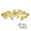 geel gouden ring met zirkonia maat 50 blaadjes - 600598 geel gouden ring met zirkonia maat 50 blaadjes - 600598