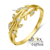 geel gouden ring met zirkonia maat 50 blaadjes - 600598 geel gouden ring met zirkonia maat 50 blaadjes - 600598