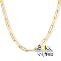 ketting met 3 micron goud op zilver paperclip schakel 41+3cm - 600599 ketting met 3 micron goud op zilver paperclip schakel 41+3cm - 600599