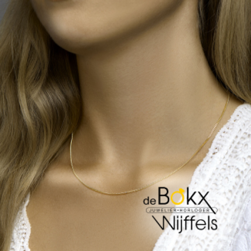 ketting gourmet met 3 micron goud op zilver 45cm 1.4mm - 600601