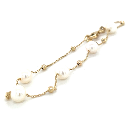 Armband geelgoud met zoetwaterparel 19cm - 600653 Armband geelgoud met zoetwaterparel 19cm - 600653