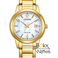 Citizen dameshorloge staal goudkleurig eco-drive FE1242-78D - 600659 Citizen dameshorloge staal goudkleurig eco-drive FE1242-78D - 600659