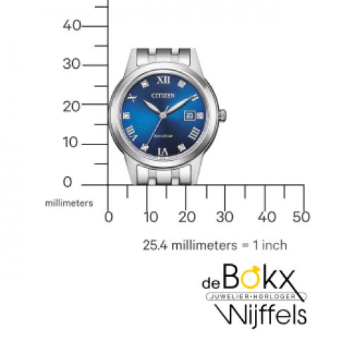 citizen dameshorloge staal met blauwe wijzerplaat FE1240-81L - 600662 citizen dameshorloge staal met blauwe wijzerplaat FE1240-81L - 600662