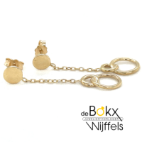 oorstekers hangend geel goud met cirkels - 600679 oorstekers hangend geel goud met cirkels - 600679