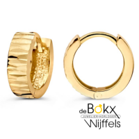 oorringen geel goud met glimmende geribbeld oppervlakte - 600680 oorringen geel goud met glimmende geribbeld oppervlakte - 600680