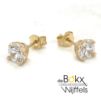 oorstekers geel goud met grote zierkonia stenen - 600683 oorstekers geel goud met grote zierkonia stenen - 600683