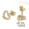 Hartjes oorbellen in goud met zirkonia steentjes - 600684 Hartjes oorbellen in goud met zirkonia steentjes - 600684