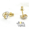 gouden oorknoppen met wit en geel goud - 600685 gouden oorknoppen met wit en geel goud - 600685
