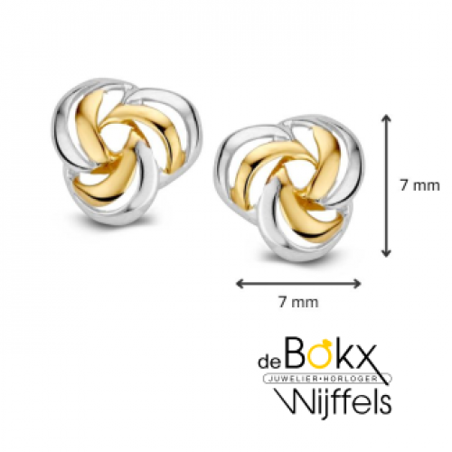 gouden oorknoppen met wit en geel goud - 600685 gouden oorknoppen met wit en geel goud - 600685