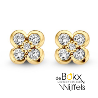 Oorstekers geelgoud met diamant 0,12crt - 600686 Oorstekers geelgoud met diamant 0,12crt - 600686