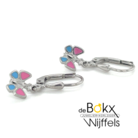 oorhangers met vlinders en haak sluiting in zilver - 600698 oorhangers met vlinders en haak sluiting in zilver - 600698