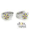 oorringen zilver met bloem en emaille kinderen - 600699 oorringen zilver met bloem en emaille kinderen - 600699