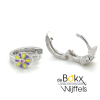 oorringen zilver met bloem en emaille kinderen - 600699 oorringen zilver met bloem en emaille kinderen - 600699
