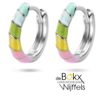 oorringen zilver met gekleurde maille - 600701 oorringen zilver met gekleurde maille - 600701
