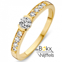 geel gouden ring met zirkonia maat 52 - 600709 geel gouden ring met zirkonia maat 52 - 600709