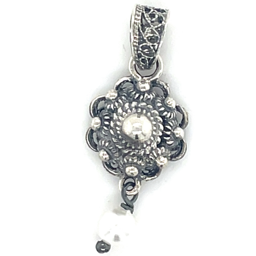 zeeuwse knoop hanger 10mm met pareltje eronder - 600710