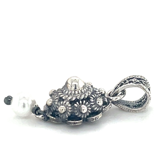 zeeuwse knoop hanger 10mm met pareltje eronder - 600710