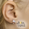oorringen zilver met cupcake en gekleurde emialle 12.5mm - 600731 oorringen zilver met cupcake en gekleurde emialle 12.5mm - 600731