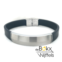 armband van Lotus style in het leer en staal - 600732 armband van Lotus style in het leer en staal - 600732