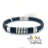 armband van Lotus style in het leer en staal - 600736 armband van Lotus style in het leer en staal - 600736