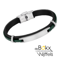 armband van Lotus style in het leer en staal - 600737 armband van Lotus style in het leer en staal - 600737