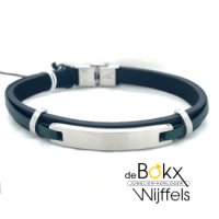 armband van Lotus style in het leer en staal - 600737 armband van Lotus style in het leer en staal - 600737