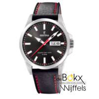 Festina heren horloge met leren band zwart F20358-4 - 600739 Festina heren horloge met leren band zwart F20358-4 - 600739