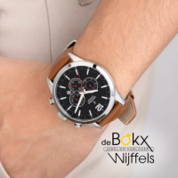 festina heren zwart timeless chronograph leer horloge armband f20542/6 - 600740 festina heren zwart timeless chronograph leer horloge armband f20542/6 - 600740