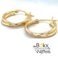 Goudkleurige zilveren oorringen 21mm groot - 600767