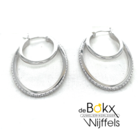 Grote oorhangers in zilver met witte steentjes - 600770 Grote oorhangers in zilver met witte steentjes - 600770