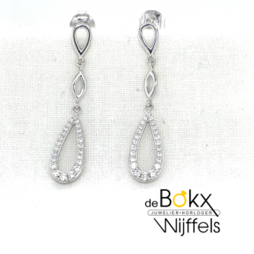 oorhangers Lotus zilver lange oorbellen met stekers - 600777 oorhangers Lotus zilver lange oorbellen met stekers - 600777