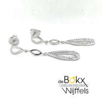 oorhangers Lotus zilver lange oorbellen met stekers - 600777 oorhangers Lotus zilver lange oorbellen met stekers - 600777