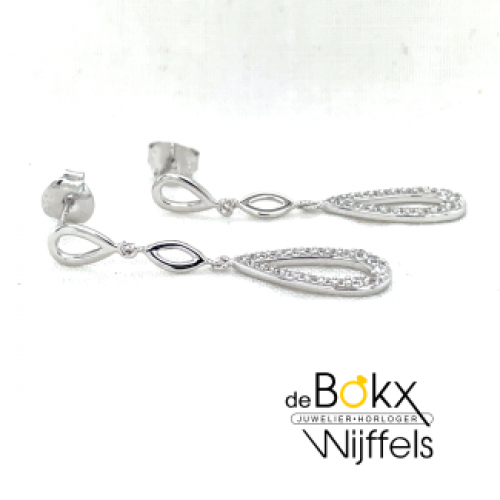oorhangers Lotus zilver lange oorbellen met stekers - 600777 oorhangers Lotus zilver lange oorbellen met stekers - 600777