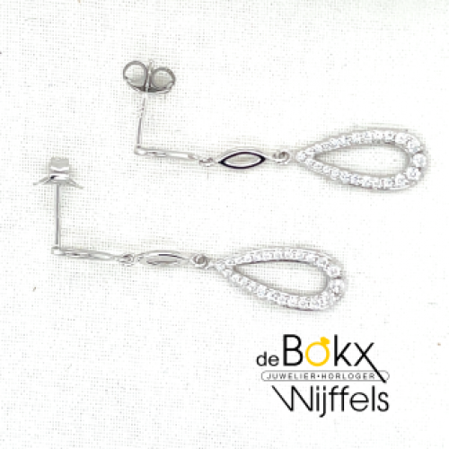 oorhangers Lotus zilver lange oorbellen met stekers - 600777 oorhangers Lotus zilver lange oorbellen met stekers - 600777