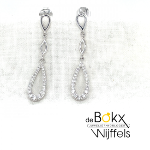 oorhangers Lotus zilver lange oorbellen met stekers - 600777 oorhangers Lotus zilver lange oorbellen met stekers - 600777