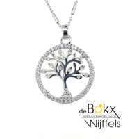 Ketting met hanger Lotus zilver levensboom 42+3cm - 600779 Ketting met hanger Lotus zilver levensboom 42+3cm - 600779
