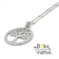 Ketting met hanger Lotus zilver levensboom 42+3cm - 600779 Ketting met hanger Lotus zilver levensboom 42+3cm - 600779