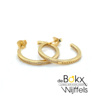 oorringen Lotus goudkleurig over zilveren ondergrond - 600785 oorringen Lotus goudkleurig over zilveren ondergrond - 600785