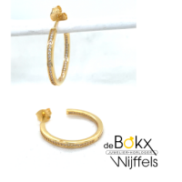 oorringen Lotus goudkleurig over zilveren ondergrond - 600785 oorringen Lotus goudkleurig over zilveren ondergrond - 600785