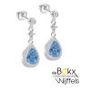 oorhangers van Lotus in zilver met blauw - 600787 oorhangers van Lotus in zilver met blauw - 600787