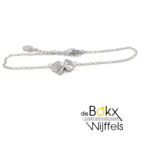 armband Lotus in zilver met een klavertje vier in het midden 16 tot 19.5cm - 600801 armband Lotus in zilver met een klavertje vier in het midden 16 tot 19.5cm - 600801