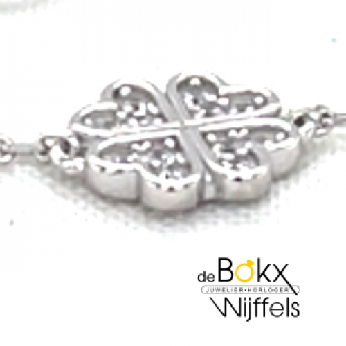 Armband Lotus in zilver met klavertje 4 - 600802 Armband Lotus in zilver met klavertje 4 - 600802