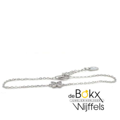 Armband van Lotus in zilver met een vlinder ertussen 16,5 tot 20 cm - 600803 Armband van Lotus in zilver met een vlinder ertussen 16,5 tot 20 cm - 600803