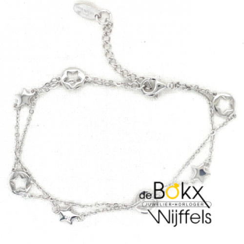 Armband met sterretjes van Lotus in zilver 16 -19cm - 600804 Armband met sterretjes van Lotus in zilver 16 -19cm - 600804