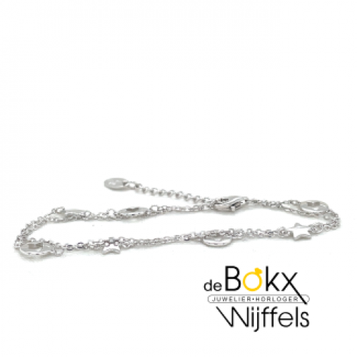 Armband met sterretjes van Lotus in zilver 16 -19cm - 600804 Armband met sterretjes van Lotus in zilver 16 -19cm - 600804