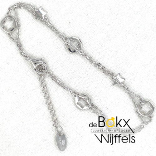 Armband met sterretjes van Lotus in zilver 16 -19cm - 600804 Armband met sterretjes van Lotus in zilver 16 -19cm - 600804