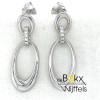 oorknop hangers van Lotus zilver met cirkels 30mm - 600808 oorknop hangers van Lotus zilver met cirkels 30mm - 600808
