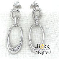 oorknop hangers van Lotus zilver met cirkels 30mm - 600808 oorknop hangers van Lotus zilver met cirkels 30mm - 600808